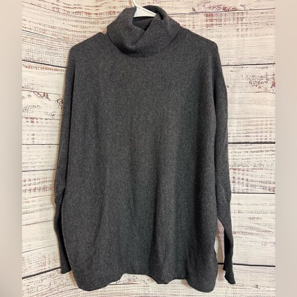 joe Sweaters Womens Size small Wool cashmere Tunic Turtleneck Charcoal Gray - Picture 4 of 13
